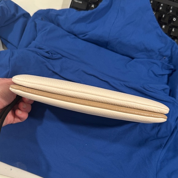 Coach Ivory and Tan Leather Wristlet - Picture 7 of 9